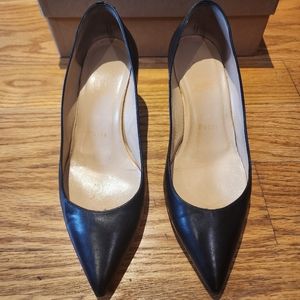 Christian Louboutin Black Leather Wedge Heels